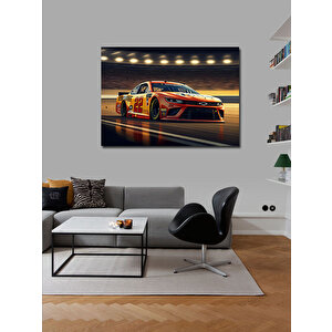 Kanvas Tablo Yarış Arabası Pist Aksiyonu 100x140 cm