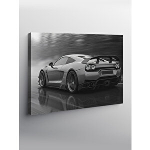 Kanvas Tablo Gri Spor Araba Çizimi 70x100 cm