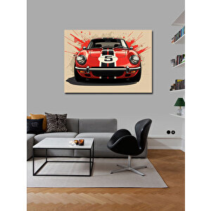 Kanvas Tablo Kırmızı Retro Spor Araba 50x70 cm