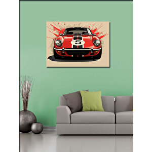 Kanvas Tablo Kırmızı Retro Spor Araba 50x70 cm