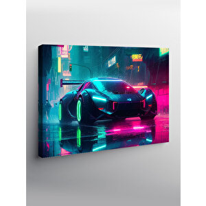 Kanvas Tablo Neon Işıklı Spor Araba 50x70 cm