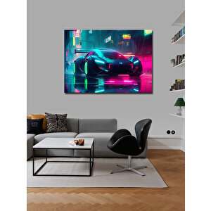 Kanvas Tablo Neon Işıklı Spor Araba 50x70 cm