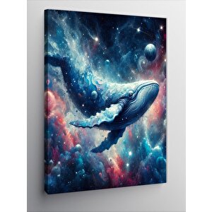 Kanvas Tablo Yıldızlara Dalış (balina) 50x70 cm
