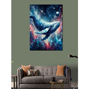 Kanvas Tablo Yıldızlara Dalış (balina) 50x70 cm