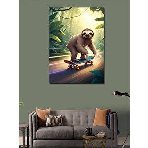 Kanvas Tablo Kaykaycı Tembel Hayvan 70x100 cm