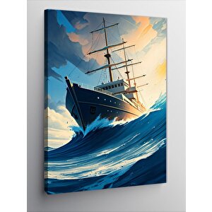 Kanvas Tablo Fırtınalı Gemi 100x140 cm