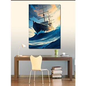 Kanvas Tablo Fırtınalı Gemi 100x140 cm