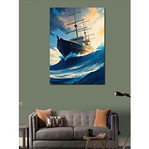 Kanvas Tablo Fırtınalı Gemi 100x140 cm