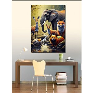Kanvas Tablo Hayvan Topluluğu 70x100 cm