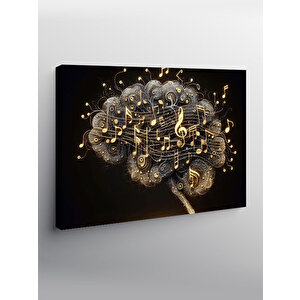 Kanvas Tablo Müzikal Notalar İllüstrasyonu 100x140 cm