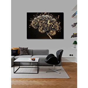 Kanvas Tablo Müzikal Notalar İllüstrasyonu 100x140 cm