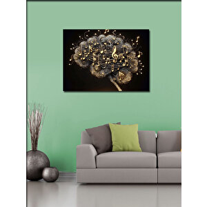 Kanvas Tablo Müzikal Notalar İllüstrasyonu 100x140 cm