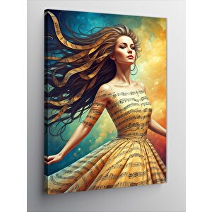 Kanvas Tablo Müzikal Elbise 100x140 cm