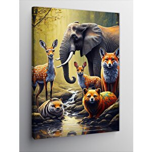 Kanvas Tablo Hayvan Topluluğu 100x140 cm