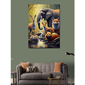 Kanvas Tablo Hayvan Topluluğu 100x140 cm