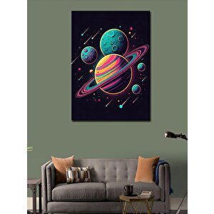 Kanvas Tablo Gezegenler Ve Yıldızlar 50x70 cm