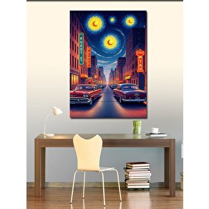 Kanvas Tablo Yıldızlı Şehir Gecesi 70x100 cm