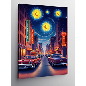 Kanvas Tablo Yıldızlı Şehir Gecesi 50x70 cm