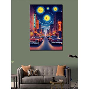 Kanvas Tablo Yıldızlı Şehir Gecesi 50x70 cm