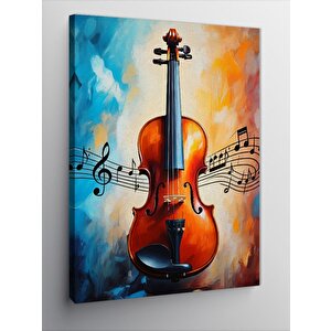 Kanvas Tablo Müzik Notalı Çello 70x100 cm