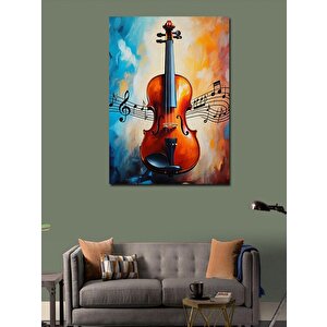 Kanvas Tablo Müzik Notalı Çello 70x100 cm