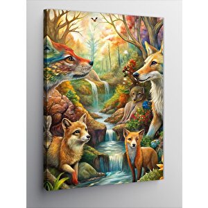 Kanvas Tablo Orman Hayvanları 70x100 cm