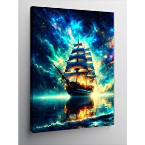 Kanvas Tablo Parlayan Yelkenli Gemi 70x100 cm