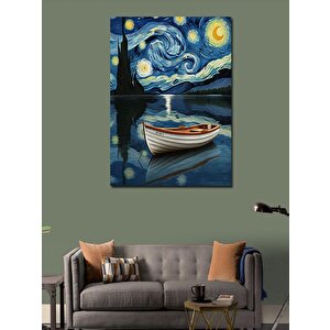Kanvas Tablo Yıldızlı Gece Ve Tekne 70x100 cm