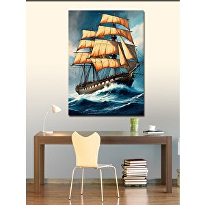 Kanvas Tablo Yelkenli Gemi 100x140 cm