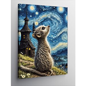 Kanvas Tablo Yıldızlı Gece Ve Misk 100x140 cm