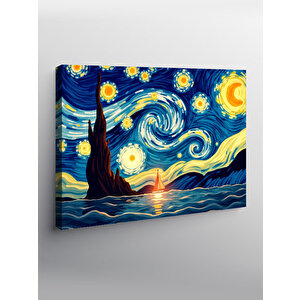 Kanvas Tablo Yıldızlı Gece Tablosu Teması 70x100 cm
