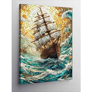 Kanvas Tablo Fırtınadaki Gemi 100x140 cm