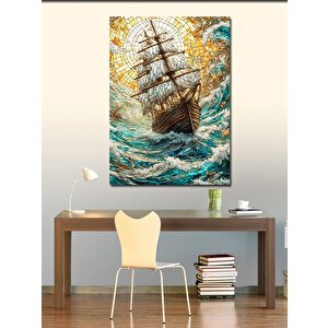 Kanvas Tablo Fırtınadaki Gemi 100x140 cm