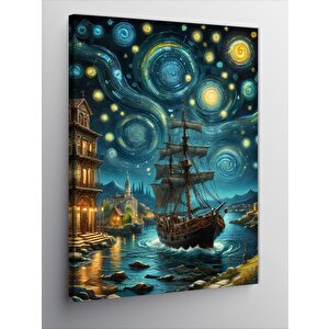 Kanvas Tablo Yıldızlı Gemi 70x100 cm