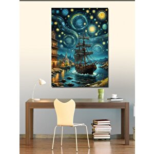 Kanvas Tablo Yıldızlı Gemi 70x100 cm