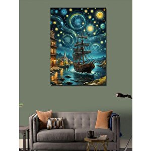 Kanvas Tablo Yıldızlı Gemi 70x100 cm