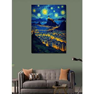 Kanvas Tablo Yıldızlı Gece Manzarası 70x100 cm