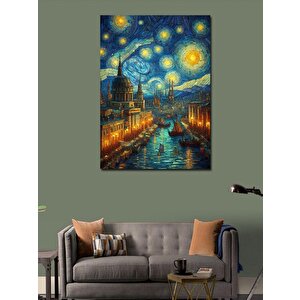 Kanvas Tablo Yıldızlı Gece Manzarası 70x100 cm