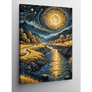 Kanvas Tablo Yıldız Manzaralı Nehir 70x100 cm