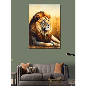 Kanvas Tablo Dinlenen Aslan 100x140 cm