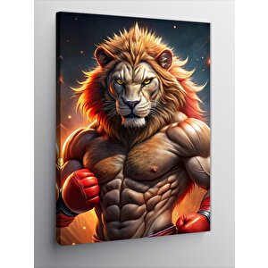 Kanvas Tablo Boksör Aslan 100x140 cm
