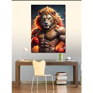 Kanvas Tablo Boksör Aslan 100x140 cm