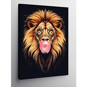 Kanvas Tablo Kükreyen Aslan 100x140 cm