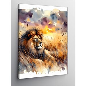 Kanvas Tablo Kükreyen Aslan 100x140 cm