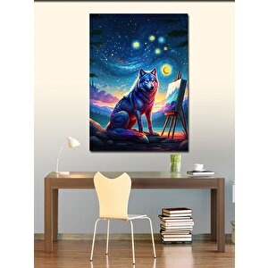 Kanvas Tablo Gece Ressamı Kurt 50x70 cm