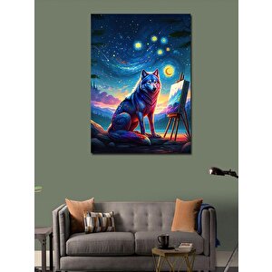 Kanvas Tablo Gece Ressamı Kurt 50x70 cm