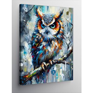 Kanvas Tablo Renkli Baykuş 70x100 cm