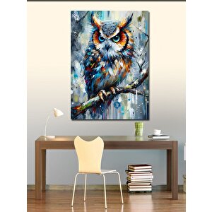 Kanvas Tablo Renkli Baykuş 70x100 cm
