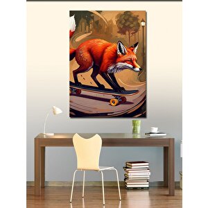 Kanvas Tablo Kaykaycı Tilki 70x100 cm