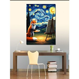 Kanvas Tablo Resim Çizen Tilki 50x70 cm